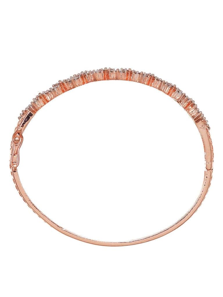 Rose Gold Plated AD Studded Statement Bangle Bracelet view 6