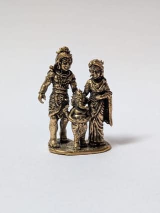Miniature Brass Shiva Parvati