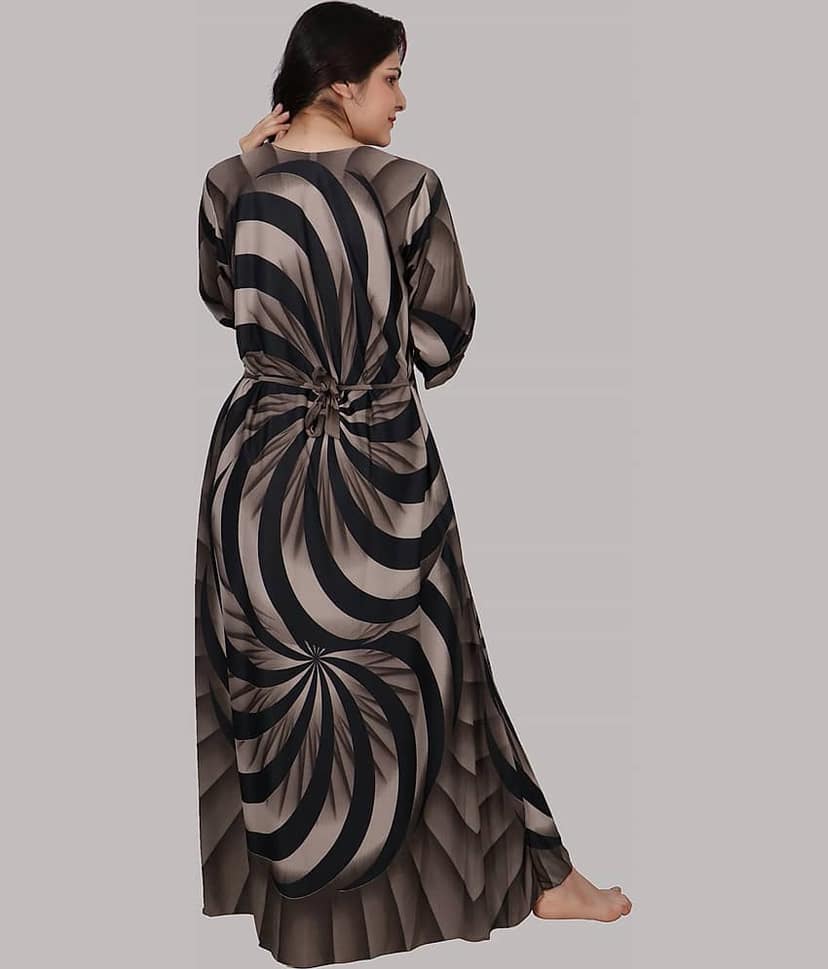 PURSA - Wine Satin Women's Nightwear Nighty & Night Gowns ( Pack of 1 ) view 2