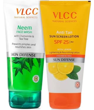 Vlcc Combo Kit , Neem Face Wash & Anti Tan Sunscreen Spf 25 ,150Ml(Pack Of 2)