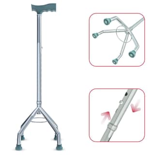 Four Leg Walking Stick | Lightweight Walking Support with Adjustable Height | 4 Leg Walking Cane for Men/Women, Patients & Old People