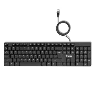 FOXIN Keysoft Wired USB Keyboard | 104 Keys with Multimedia Controls & Rupee Key () | Spill-Resistant & Durable | USB Connectivity | 1.2m Cable | Comfortable Design | Keyboard for PC, Laptop & Mobile