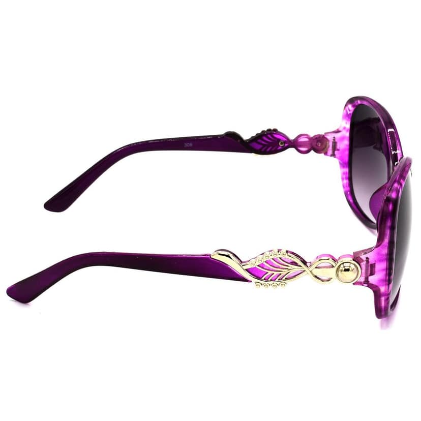 HRINKAR Purple Oval Oversized Sunglasses: UV Protection & Style for Women - HRS306-PRPL view 3
