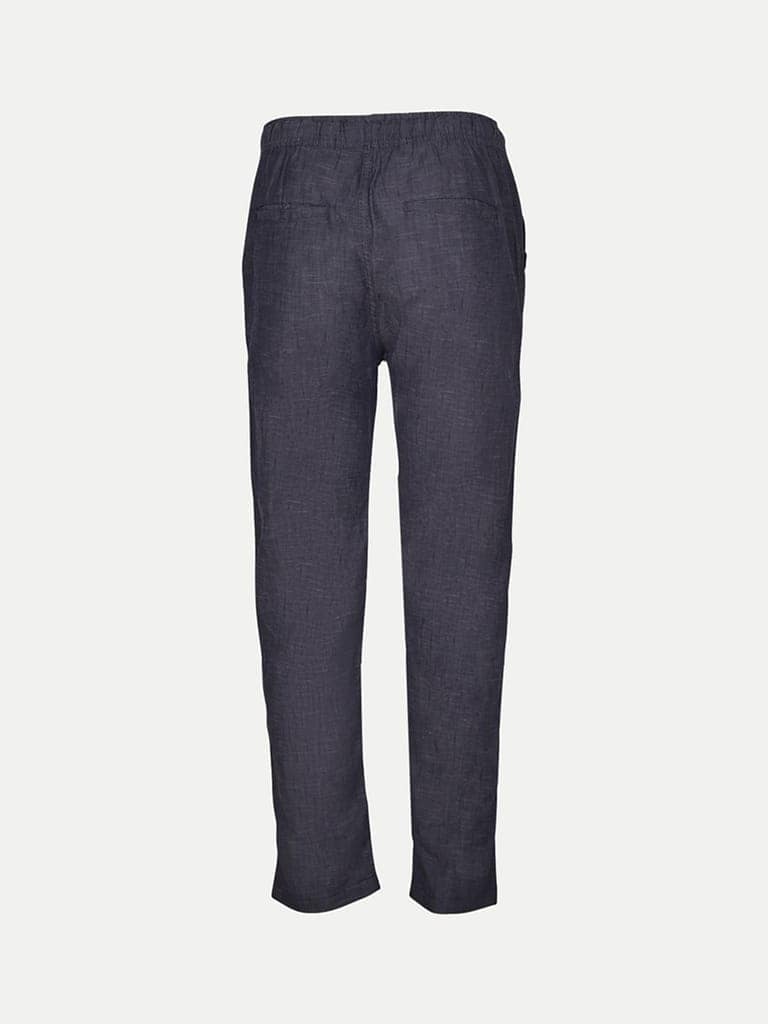 Men Dark Grey Solid Remi Cotton Chinos Trousers view 4