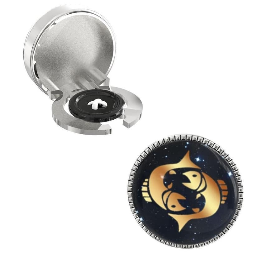 The Smart Buttons - Shirt Button Cover Cufflinks for Men - Pisces Design Pattern