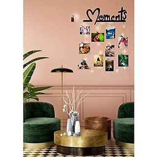Khush Its Amazing Wood Moments With LED Light Hanging Photo Display, DIY Picture Photo Frame Collage