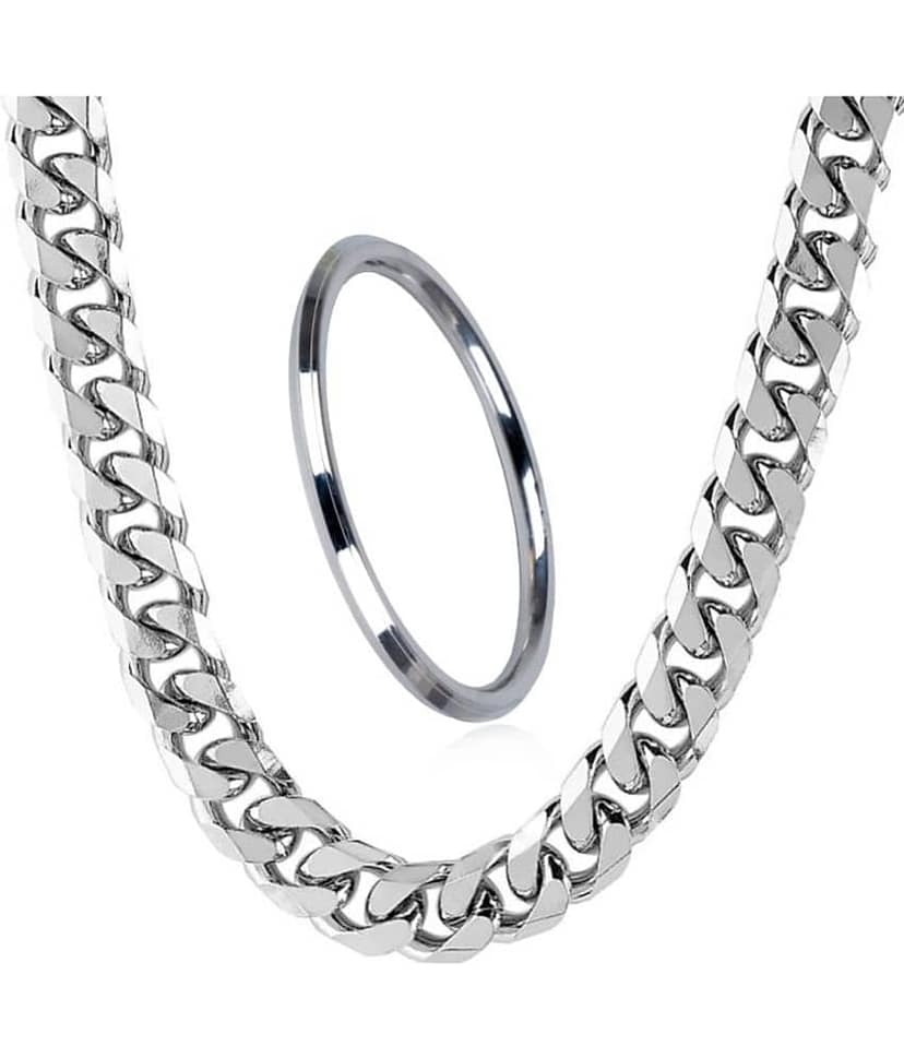 SHANKH-KRIVA Silver Plated Chain ( Set of 2 ) view 2