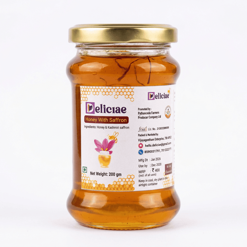 Honey with Saffron - 200 gm view 2