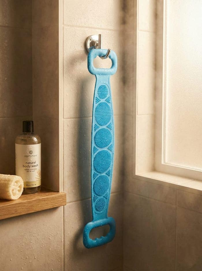 Lifeori Silicone Body Back Scrubber, Double Side Bathing Brush for Skin Deep Cleaning Massage, Dead Skin Removal Exfoliating Belt for Shower, Easy to Clean,Body Brush for Bathing Visit the Sulfar Store view 4