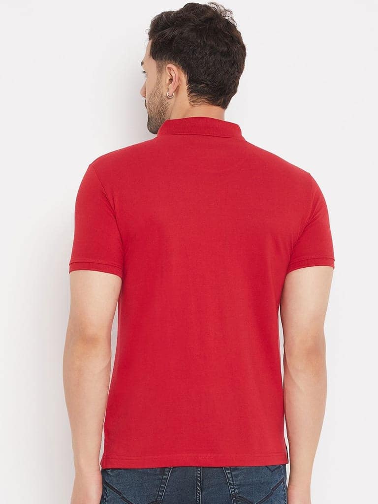 Duke Stardust Men's Half Sleeve Cotton T-shirt (MLF1130Red) view 2