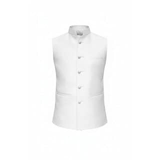 Aamir Enterprise Mens White Mandarin Collar Nehru Jacket (White)