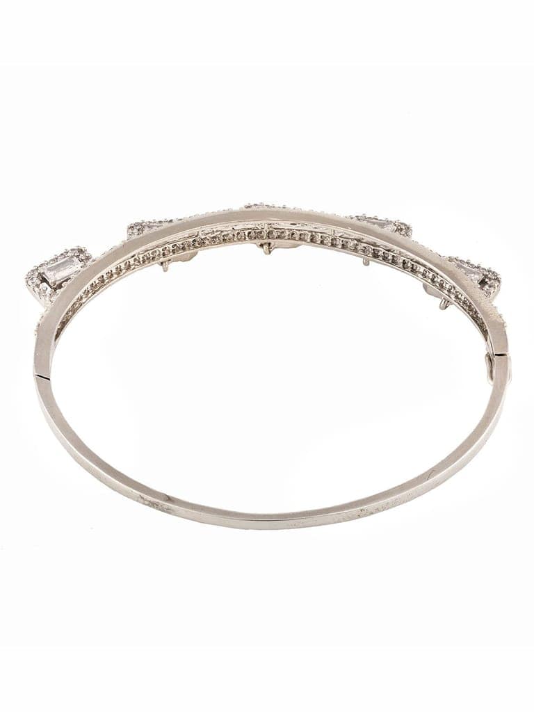 Silver Plated AD Studded Minimal Charms kada bracelet view 5