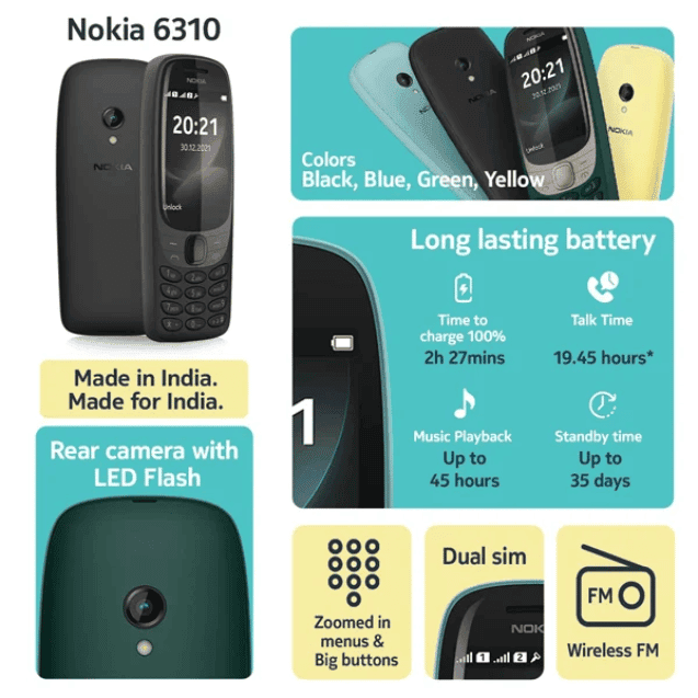 Nokia 6310 Dual SIM Feature Mobile view 6