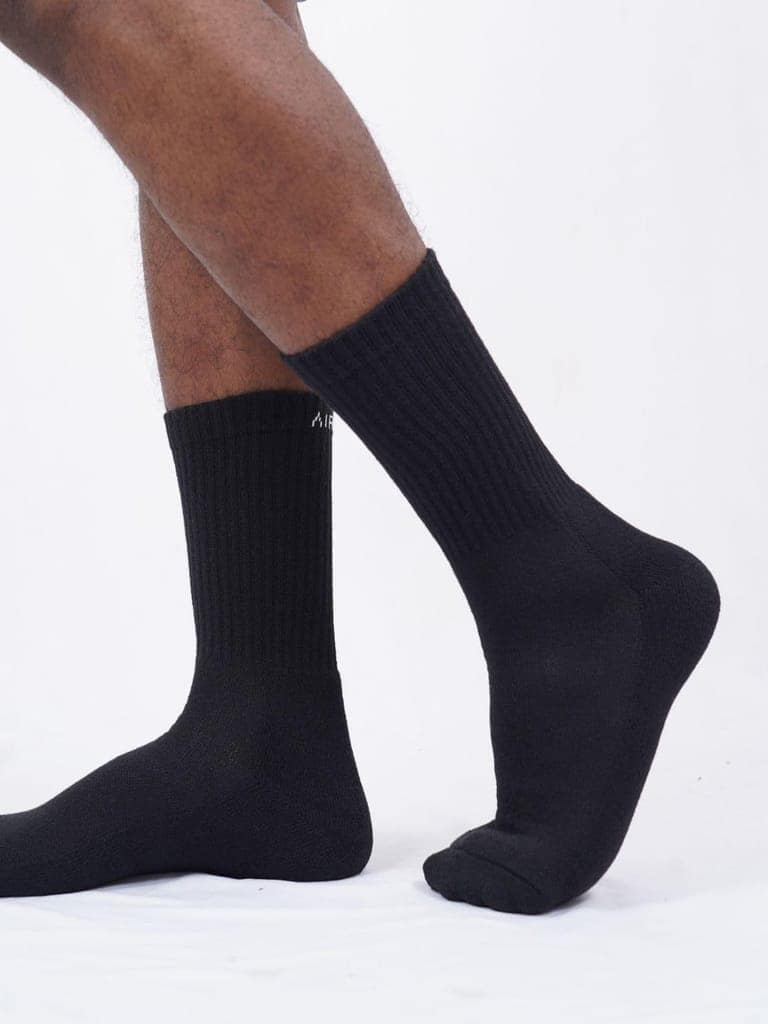 AIR GARB Crew Socks for Men and Women Made with Premium Cotton Pack of 6 - C6W3BL3 (Free Size) Multi Color view 3