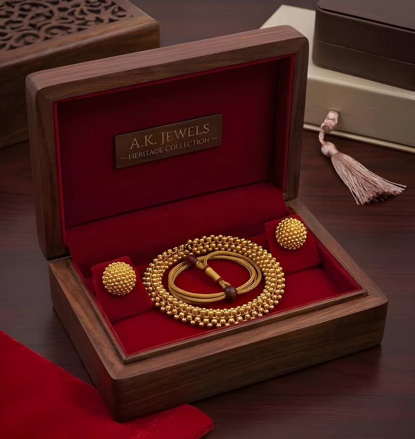 Gold Plated Traditional Beaded Choker Necklace Set with Matching Stud Earrings for Women Ethnic Jewellery Wedding Party Festive Wear view 2