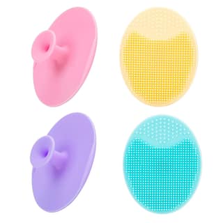 JEXCULL 4 Pack Face Scrubber,Soft Silicone Facial Cleansing Brush Face Exfoliator Blackhead Acne Pore Pad Cradle Cap Face Wash Brush for Deep Cleaning Skin Care(Multicolor A) JEXCULL 4 Pack Face Scrubber,Soft Silicone Facial Cleansing Brush Face Exfoliat
