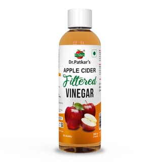 Dr. Patkar's Apple Cider Filtered Vinegar | 5% Acidity | Suitable For Weight-loss | Best For Cooking and Salad Dressing I Marination | Pickling | Filtered and Handmade (200ml)