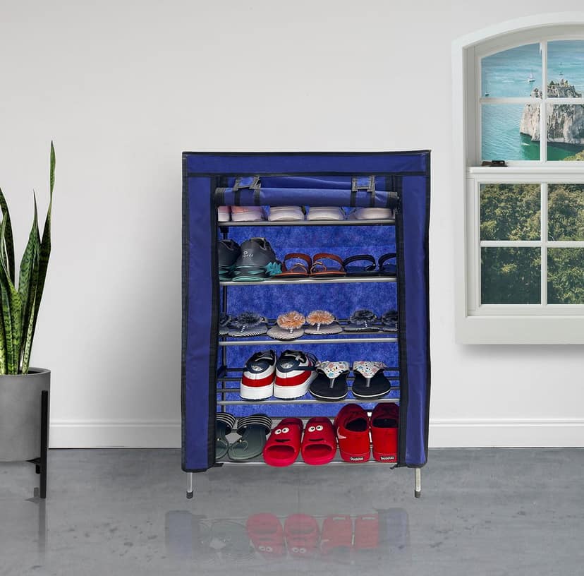 Philoshop 5 Tier Metal Pipe Shoe Organizer with Cover