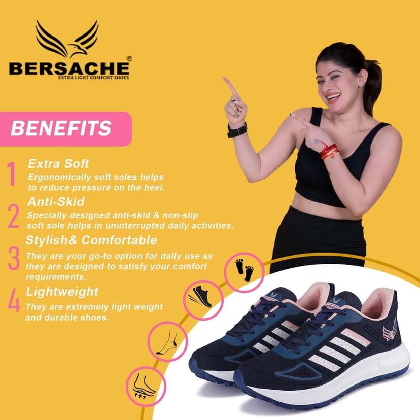 Bersache Premium Sports ,walking,Gym,cricket, Trending Running Shoes For Women's view 2