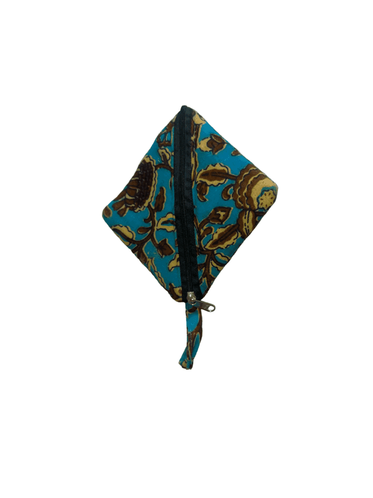 Handmade Blue Floral Print Coin Purse view 3