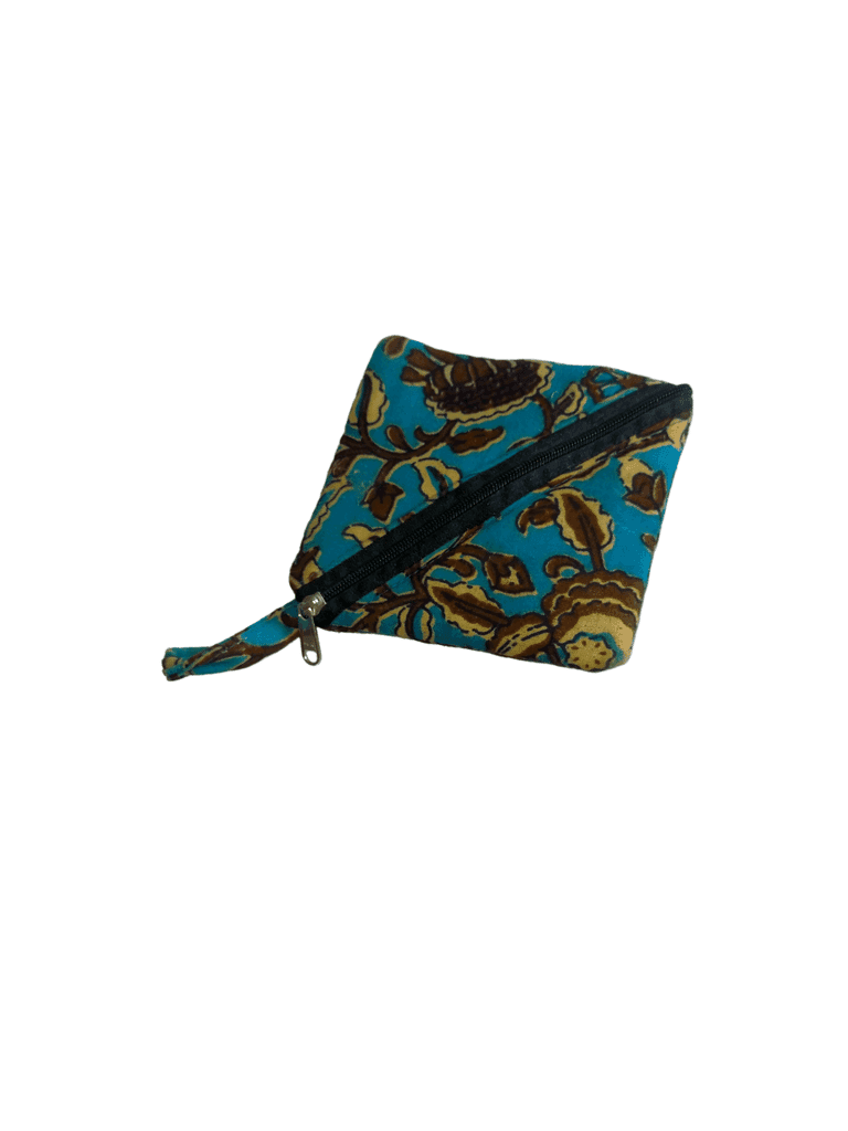 Handmade Blue Floral Print Coin Purse view 4