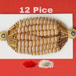 (Pack of 12) CHARKEE Fancy 12 Bhaiya Bhabhi Rakhi (Multicolour)