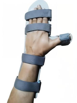 Helrdx Orthotics Resting Hand Brace, Soft Stroke Hand Splint Night Support for Finger Contractures, Hand Immobilizer for Carpel Tunnel Wrist Pain, Muscle Atrophy, Arthritis, Tendonitis, Metacarpal Breaks -Universal Size