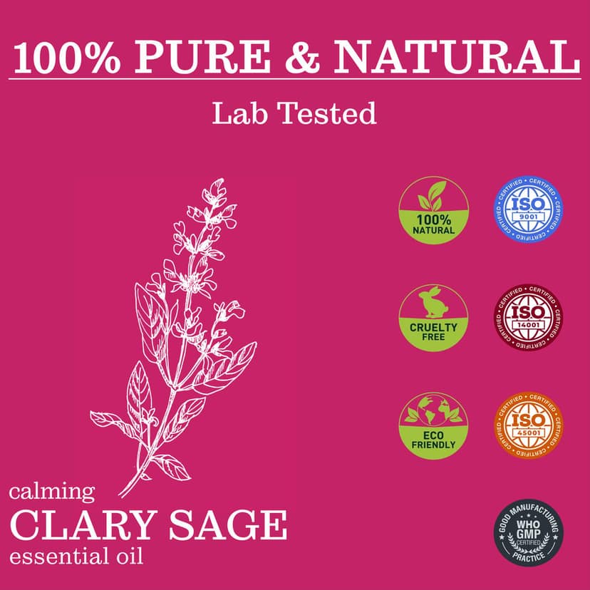 Zesteq Calming Clary Sage Essential Oil for Aromatherapy, Relieves Menstrual Cramps (15 ml) view 4