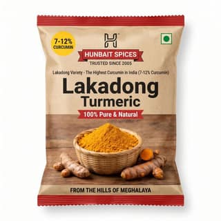 HUNBAIT SPICES LAKADONG TURMERIC - 50 gm - One pouch of turmeric powder