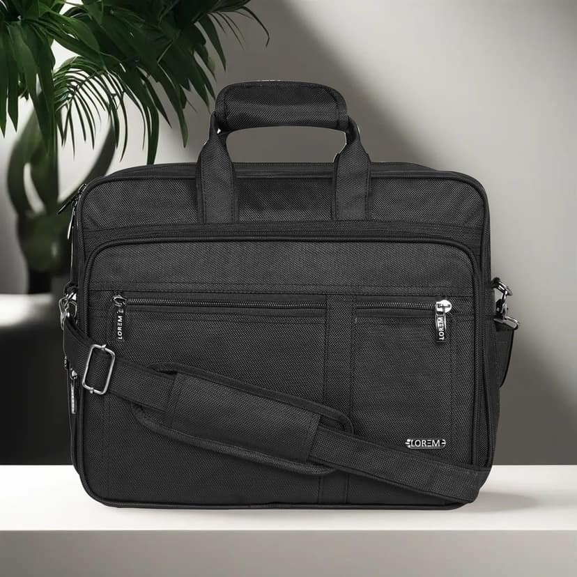 LOREM Black Color Linen fabric 28L Laptop Messenger Bag For Men New BG66 view 2