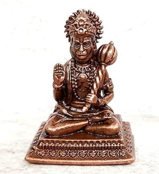 Searchers Paradise - Copper Idols Hanuman,1.6 inches, Copper Handmade 56 Grams, Patina Antique Finish, Pack of 1 Piece