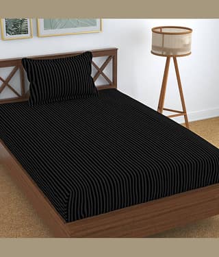 Homefab India Cotton Single Bedsheet ( Maroon )