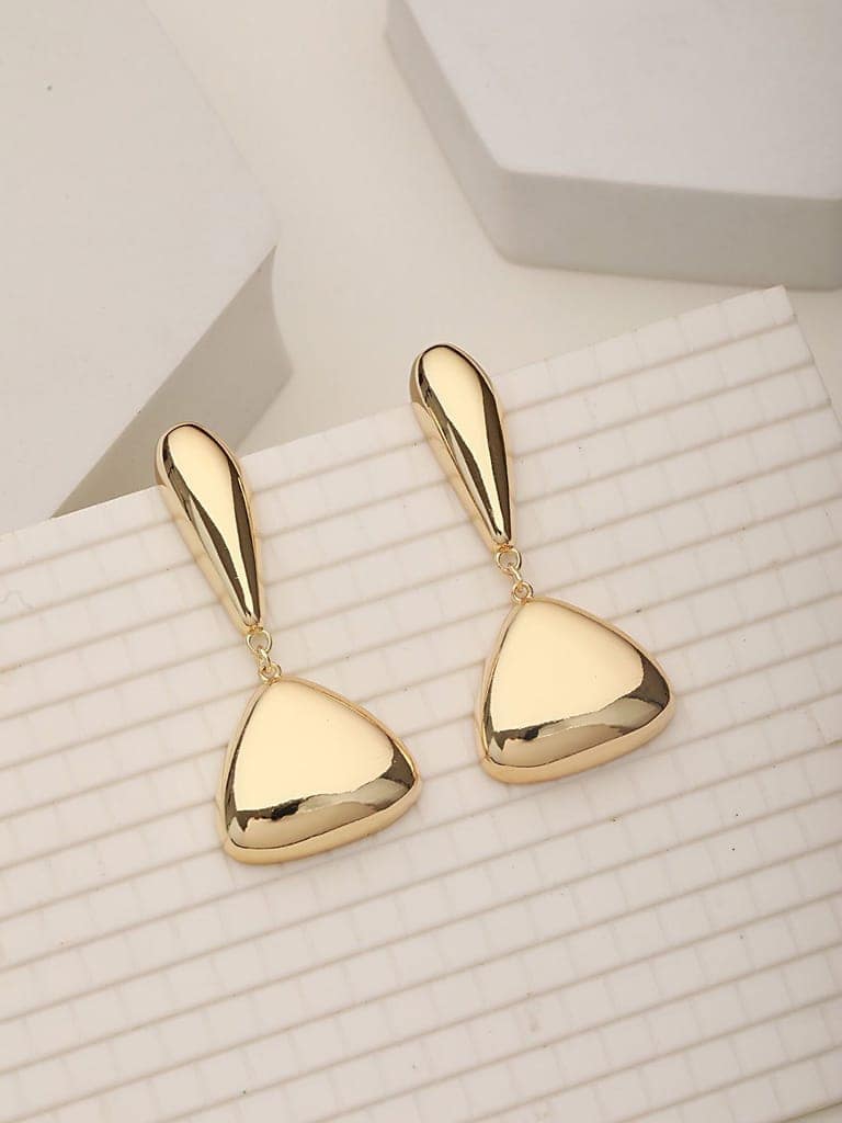Anti-Tarnish Gold Plated water Drop Shaped Luxe Drop Earrings view 2