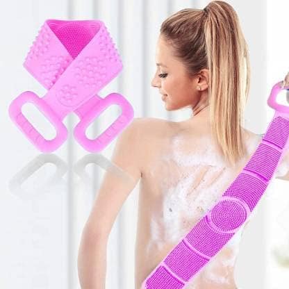 Elecsera Bathing Brush Back Scrubber for Shower Skin Deep Cleaning Massage Men & Women Double Sided Bath Body Scrubber Brush