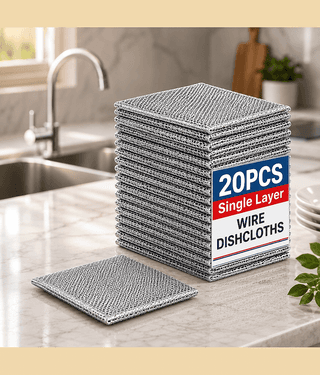 (Pack 20) Non Scratch Dish Cloths Wire, Dish Cloth, Dish Scrubber Pads, Dishwash Scrubber, Dishwash Cleaner, Dish Cleaning Wire, Dishcloth, Dishwash Cloth, Dishwashing Rags, Washing Cloth, Scrubber Pads, Washing Rags