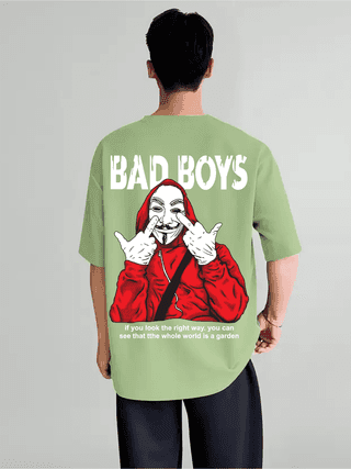 SCOTT FINCHER Men's Casual BAD BOY T-Shirt, Short Sleeve Crew Neck Summer Tee Shirt, Funny Graphic Tshirt Tops : AA(ARN)LGREEN_117