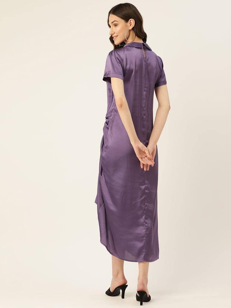Rue Collection Peter Pan Collar Satin Maxi Dress view 5