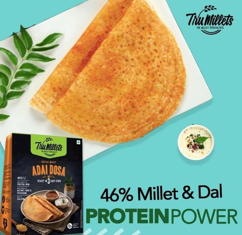 Trumillets | Healthy Millet Diet Breakfast | High Protein Adai Dosa Mix - 250g view 9