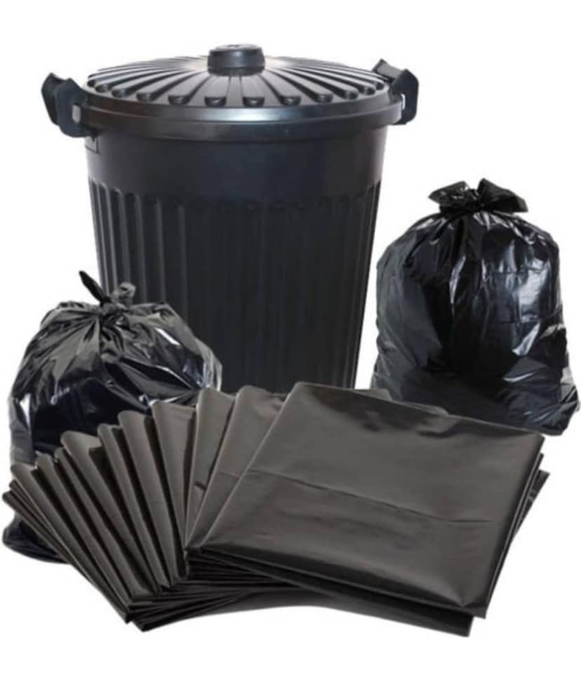 C-I Large 84 pcs - 25X30 Black Disposable Garbage Trash Waste Dustbin Bags of 63cm x 76cm | Pack of 6 X 14 pcs= total 84 pcs view 2