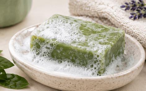 Homemade French Green Clay Herbal Soap for Gentle Cleansing and Skin Care view 2