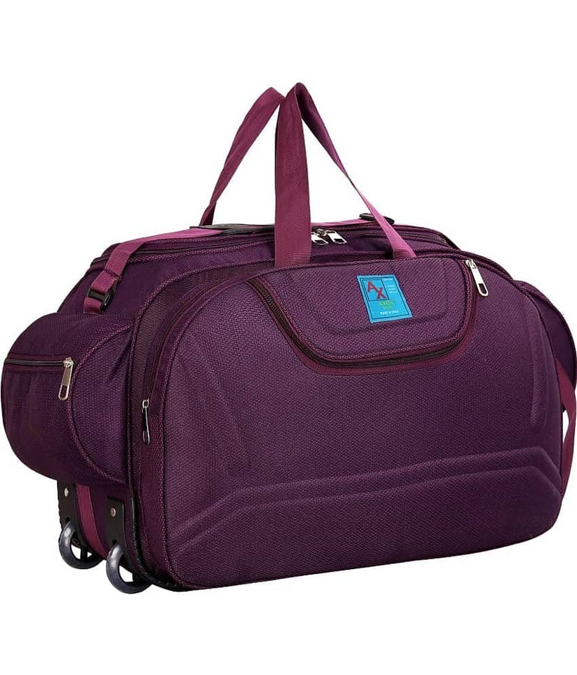 AXEN BAGS - Red Polyester Duffle Trolley view 2