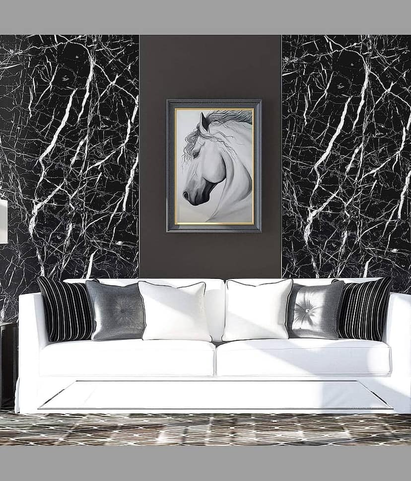 Self-Adhesive PVC 3D Wall Sticker Oil Proof and Waterproof, Kitchen Backsplash Black Stickers Wallpaper for Hotel, Living Room, Bedroom & Café Walls (60cm x 200cm, Pack of 2) Visit the VKR Store view 2
