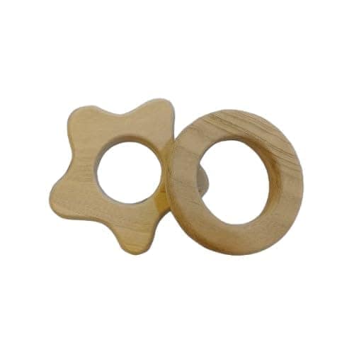 Neemtoys Baby Gum Soothing Neem Wooden Teethers of Shapes Flower and Circle
