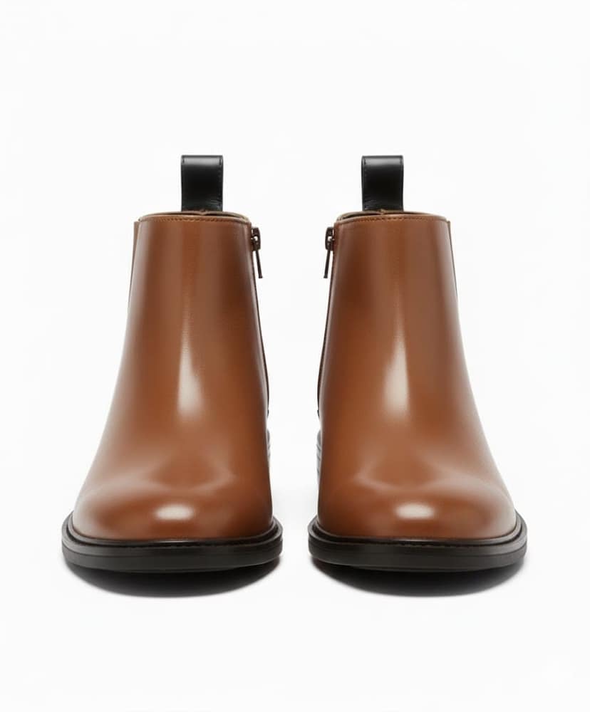 WUGO Premium Tan Chelsea Chain Boots for Men | Modern Slip-On Ankle Boots for Casual & Office Use view 3