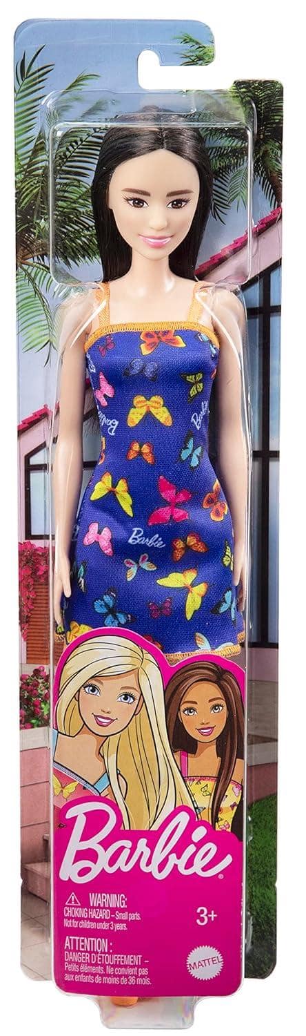 Barbie Doll, HBV06, Colorful Butterfly Print Red Dress & Strappy Heels view 2