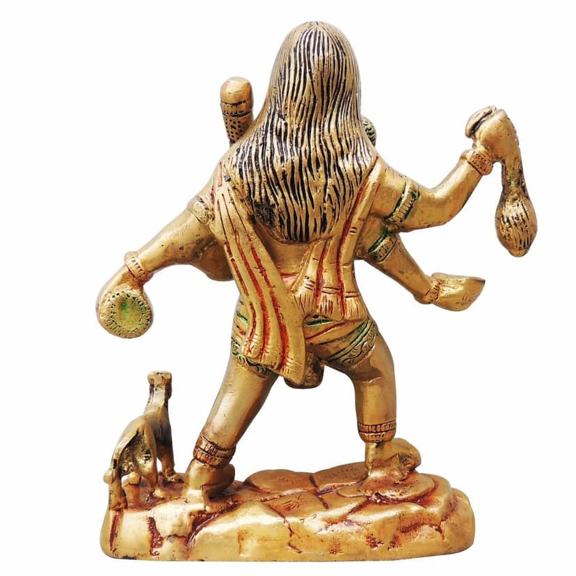Brass Bhairav Baba Statue � Lord Bhairav Brass Temple Decor, Height : 6.5 Inch (BSMAS968 C) view 3