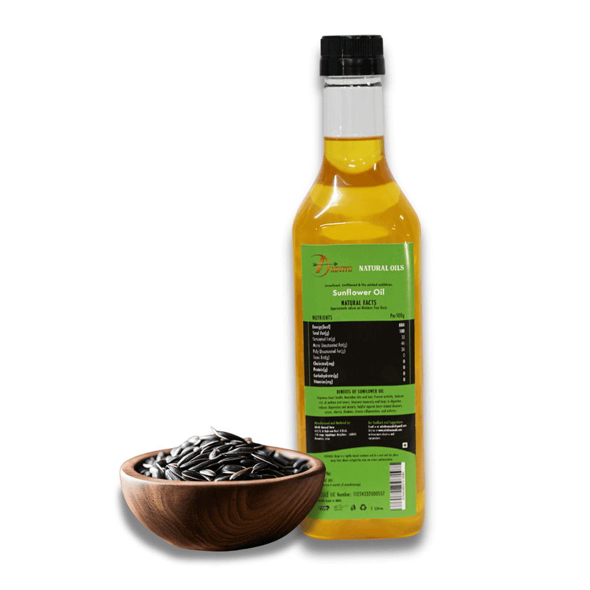 Advith Natural Oils Wood Cold Pressed 100% Pure Sunflower Oil, 1 Liter view 2