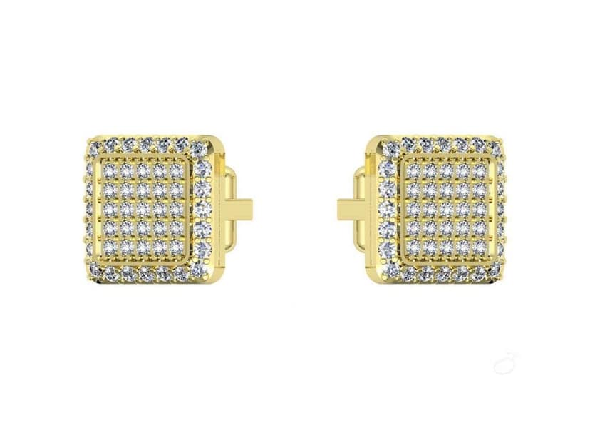 Square Halo Studded Cufflinks for Him view 2