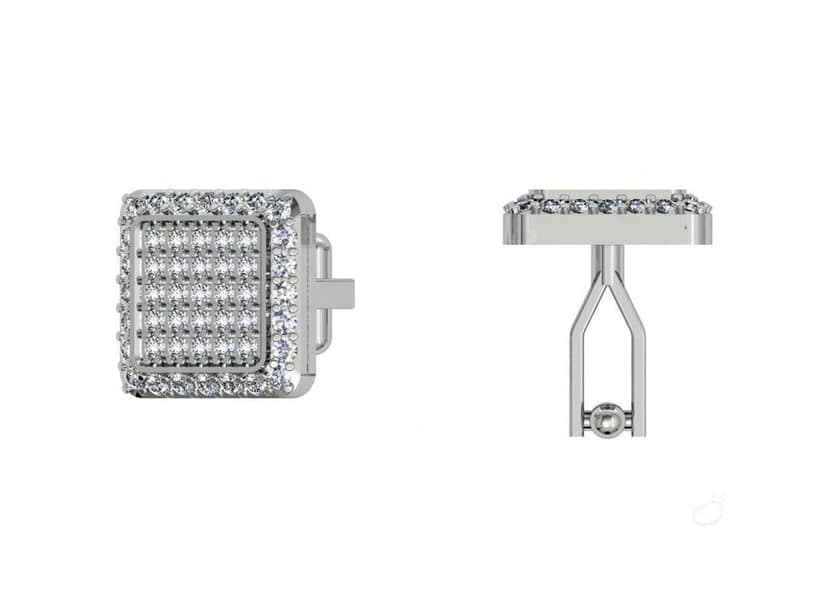 Square Halo Studded Cufflinks for Him view 3