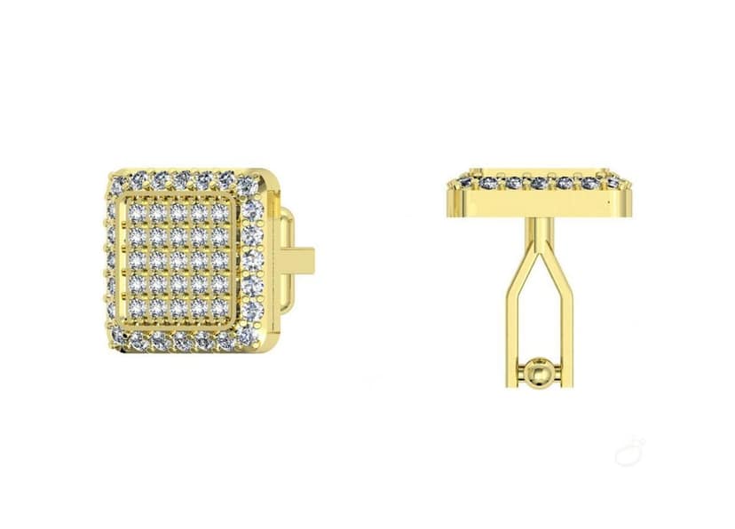 Square Halo Studded Cufflinks for Him view 4